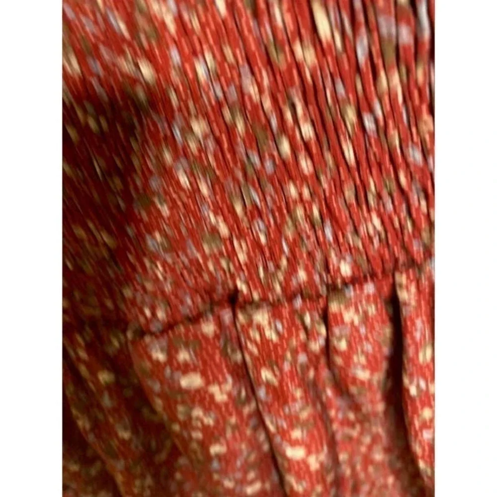 HAYDEN GIRLS RED FLORAL RUFFLE SLEEVES‎ BABY DOLL TOP SZ S